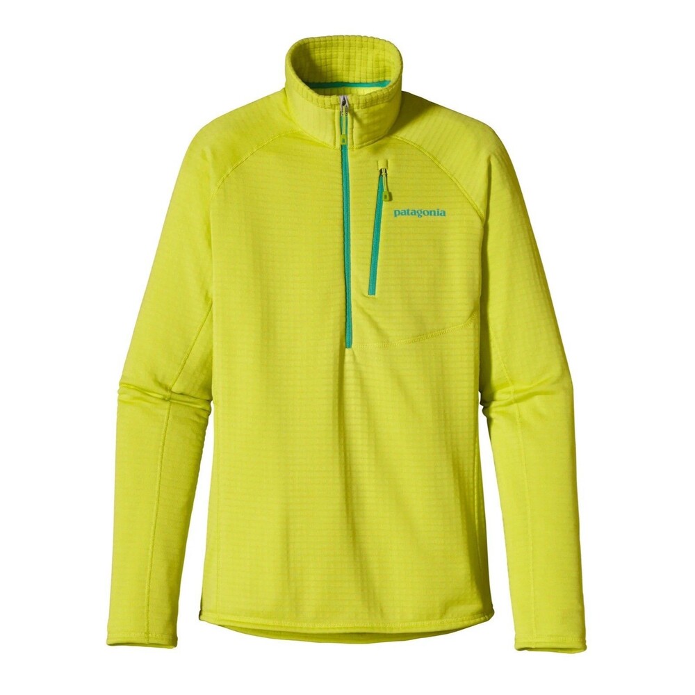 Patagonia Men’s R1 Flash Pullover 1/2 Zip Fleece Yellow Green 40108 FA13 Medium